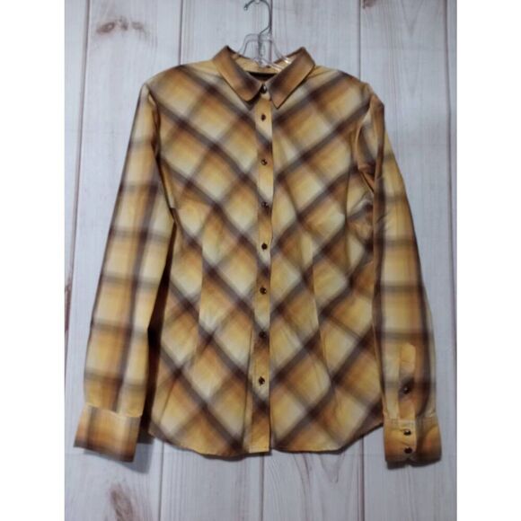 New York & Co Shirt Ladies Extra Large Gold‎ Long Sleeve Light Weight - Picture 1 of 8